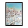 thumbnail image 1 of Designart 'Temple Over Country Road In Winter Landscape' Traditional Framed Art Print, 1 of 4