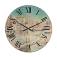 thumbnail image 1 of Designart 'Temple Over Country Road In Winter Landscape' Traditional Wood Wall Clock, 1 of 5