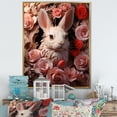 thumbnail image 1 of Designart "Tender Encounters" Animals Rabbit Floater Framed Canvas Art Print, 1 of 5