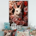 thumbnail image 1 of Designart "Tender Encounters" Animals Rabbit Floater Framed Canvas Art Print, 1 of 5