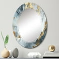 thumbnail image 1 of Designart "Tender Liquid Ink Art in Grey and Gold II" Fractals Round Wall Mirror - Modern Oval Printed Decorative Oversized Mirror - Multiple Color Options, 1 of 4