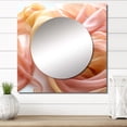 thumbnail image 1 of Designart "Tender Pink Silken Wave I" Abstract Liquid Ink Square Mirror For Wall Decor - Large Pink Square Mirror Printed Wall Decor - Modern Square Living Room Mirror, 1 of 5