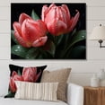 thumbnail image 1 of Designart "Tender Pink and Green Tulips" Floral Canvas Print, 1 of 5