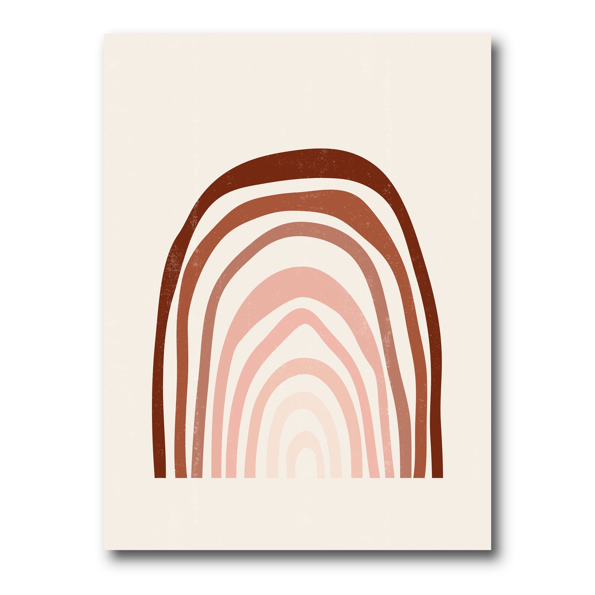 Designart ' Terracotta Minimalist Boho Art Rainbow I ' Modern Canvas Wall Art Print
