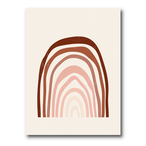 Designart ' Terracotta Minimalist Boho Art Rainbow I ' Modern Canvas Wall Art Print