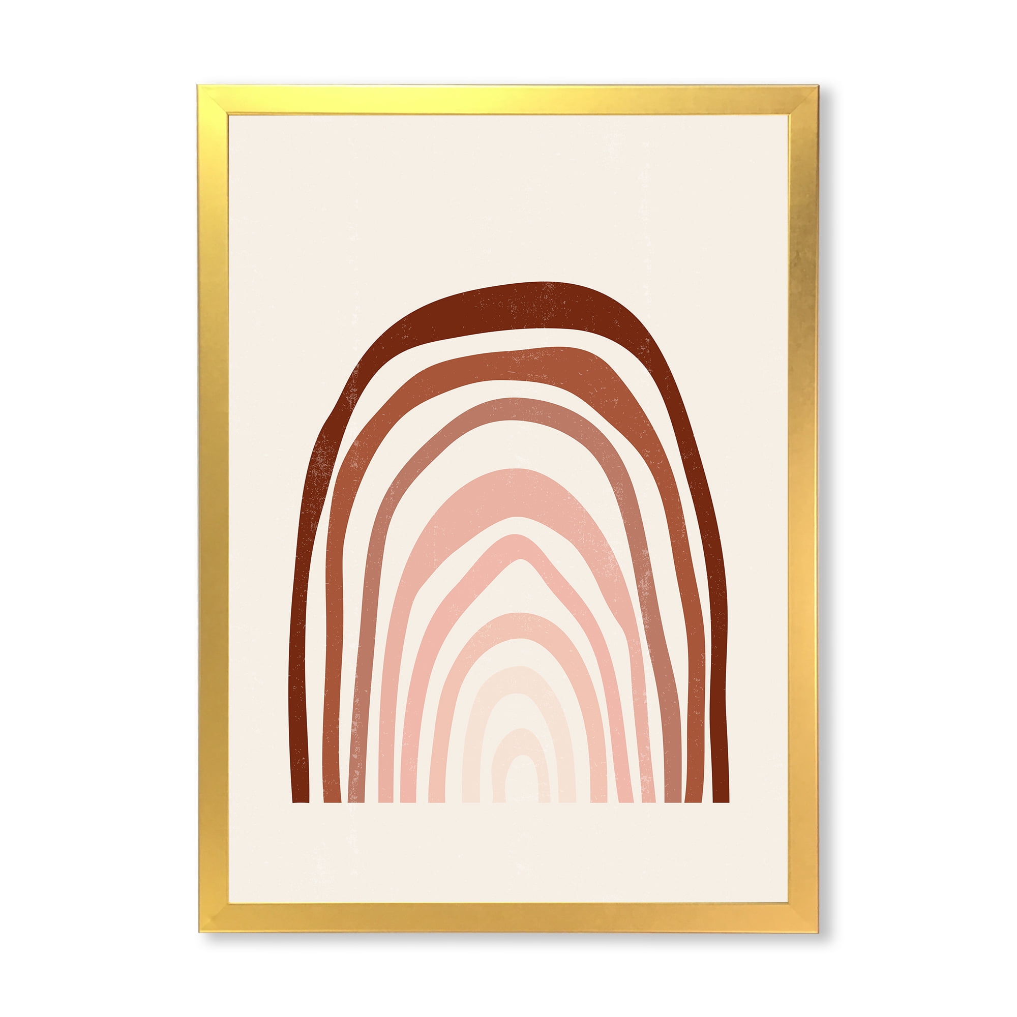 Designart 'Terracotta Minimalist Boho Art Rainbow I' Modern Framed Art Print