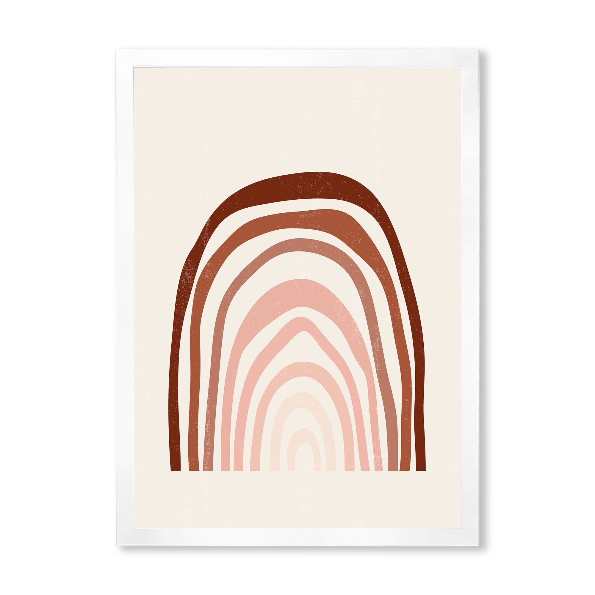 Designart 'Terracotta Minimalist Boho Art Rainbow I' Modern Framed Art Print