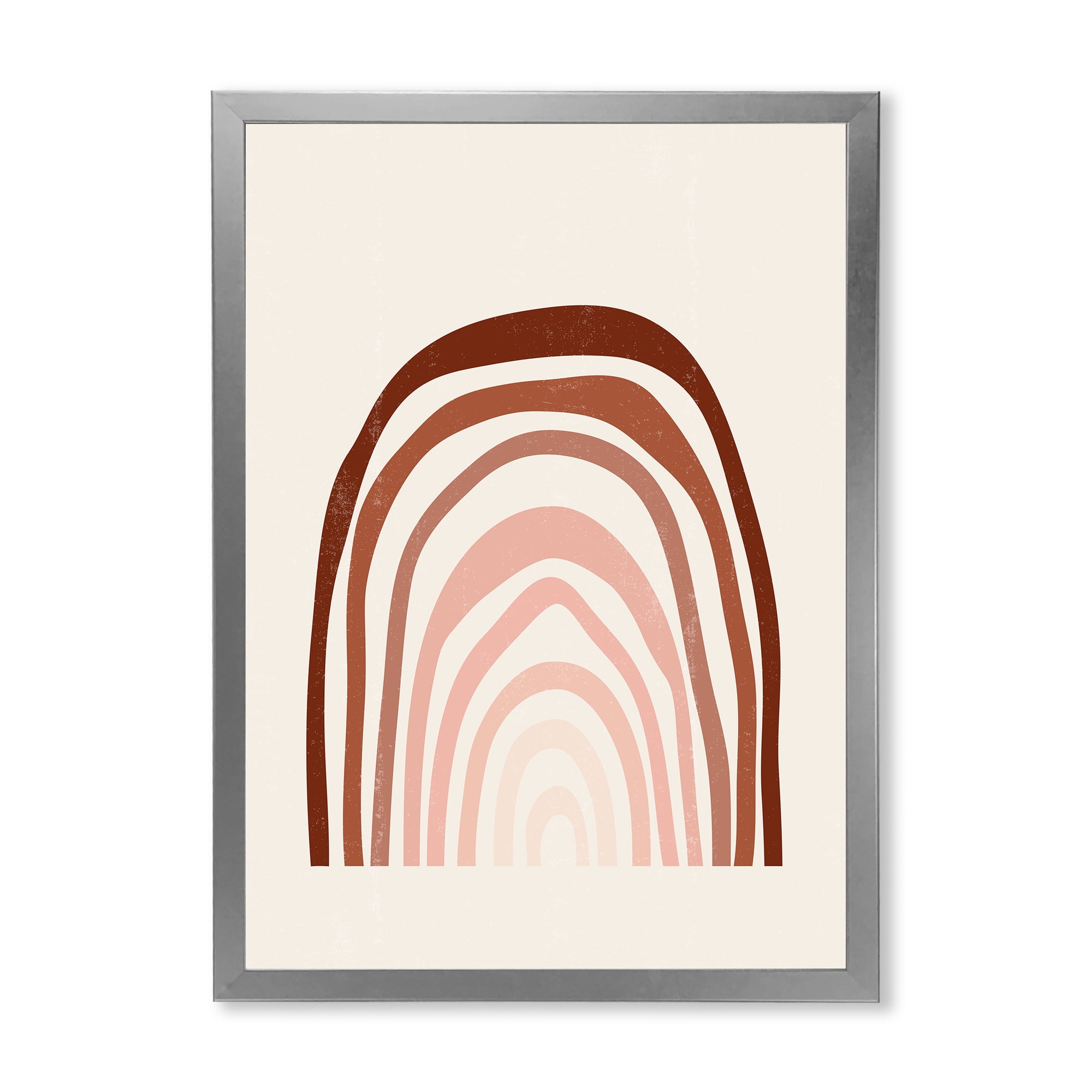 Designart 'Terracotta Minimalist Boho Art Rainbow I' Modern Framed Art Print