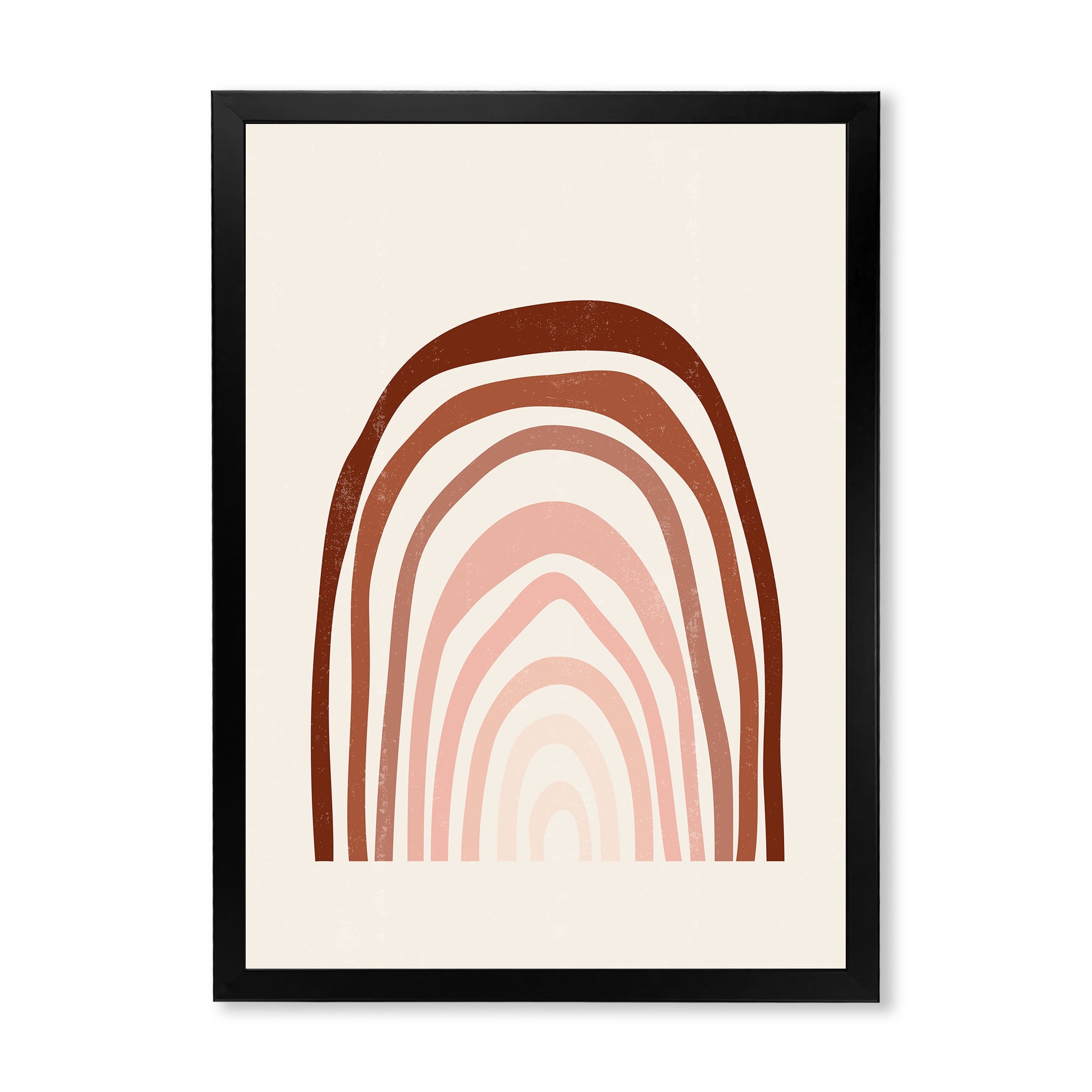 Designart 'Terracotta Minimalist Boho Art Rainbow I' Modern Framed Art Print