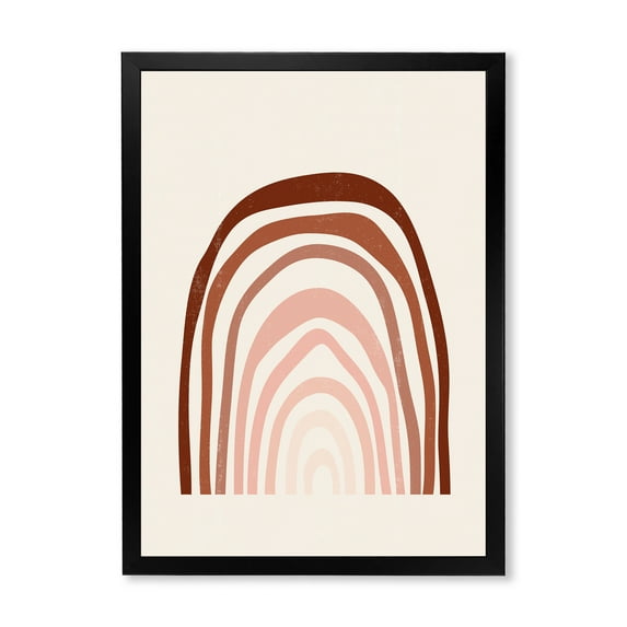 Designart 'Terracotta Minimalist Boho Art Rainbow I' Modern Framed Art Print