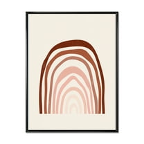Designart 'Terracotta Minimalist Boho Art Rainbow I' Modern Framed Canvas Wall Art Print