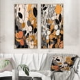 thumbnail image 1 of Designart "Terracotta Retro Wildflowers Illustration I" Abstract Botanicals Framed Wall Art Set Of 2 - Modern Brown Framed Canvas Set For Living Room Decor, 1 of 6