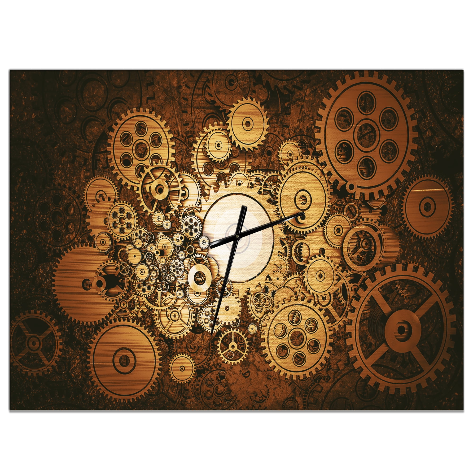 Designart 'Texture with Abstract Flowers & Leaves' Modern Wall Clock