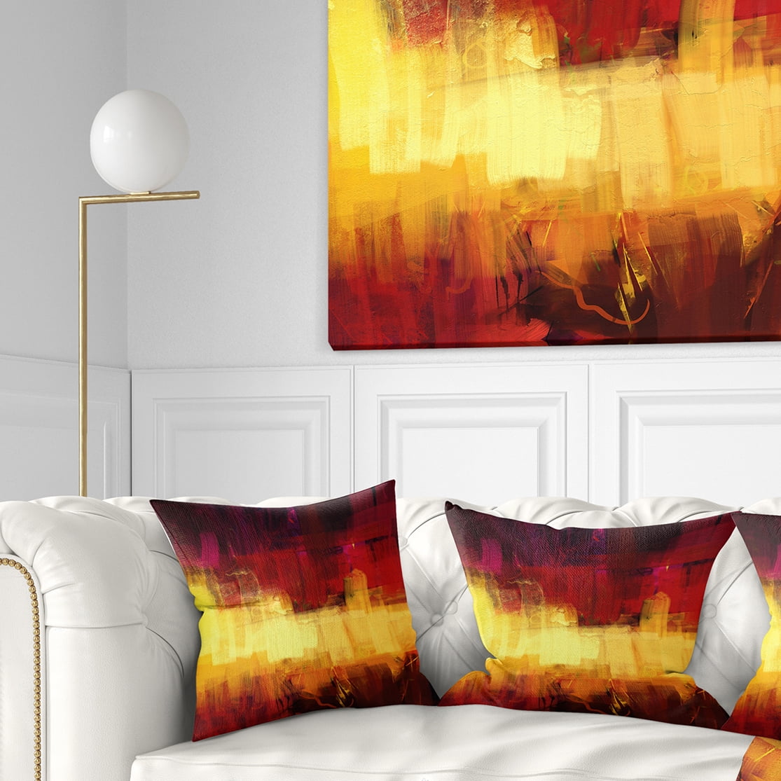 Designart Textured Effect Digital Abstract Art - Abstract Throw Pillow - 16x16