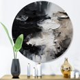 thumbnail image 1 of Designart "Textured Splash Black Paint Art II" Abstract Painting Metal Round Wall Art Prints, 1 of 5
