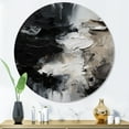 thumbnail image 1 of Designart "Textured Splash Black Paint Art II" Abstract Painting Metal Round Wall Art Prints, 1 of 5