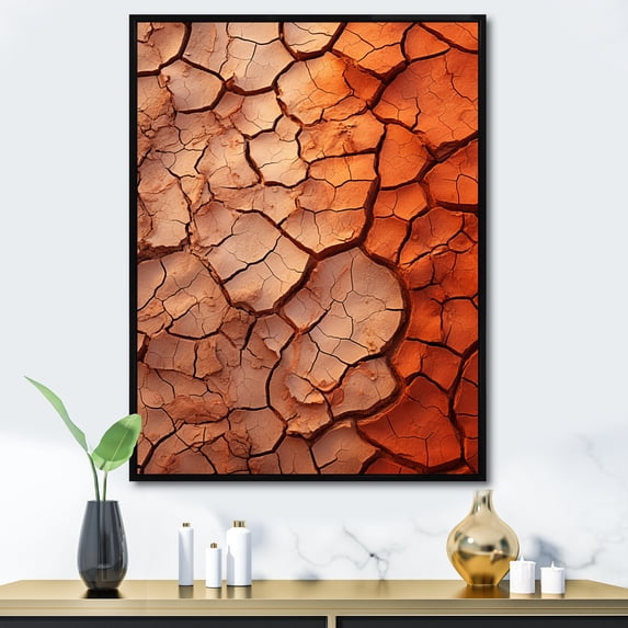 Designart "Textures of the Sand Desert Elegance III" Landscape & Nature Floater Framed Wall Art Print