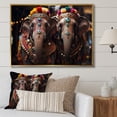 thumbnail image 1 of Designart "Thai Elephants Asian Painting I" Asian Floater Framed Wall Art Living Room, 1 of 7