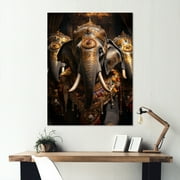 Designart "Thai Elephants Asian Painting IX" Asian Art Metal Wall Decor