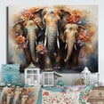 thumbnail image 1 of Designart "Thai Elephants Asian Painting V" Asian Art Metal Wall Art Prints, 1 of 1