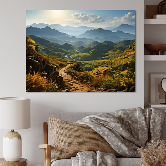 Designart "Thailand Golden Rice landscapes I" Landscapes Wall Art Living Room