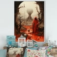 thumbnail image 1 of Designart "The Agony Coral Beige Art from Mexico I" Mexican Floater Framed Wall Art Living Room, 1 of 7