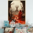thumbnail image 1 of Designart "The Agony Coral Beige Art from Mexico I" Mexican Floater Framed Wall Art Living Room, 1 of 7