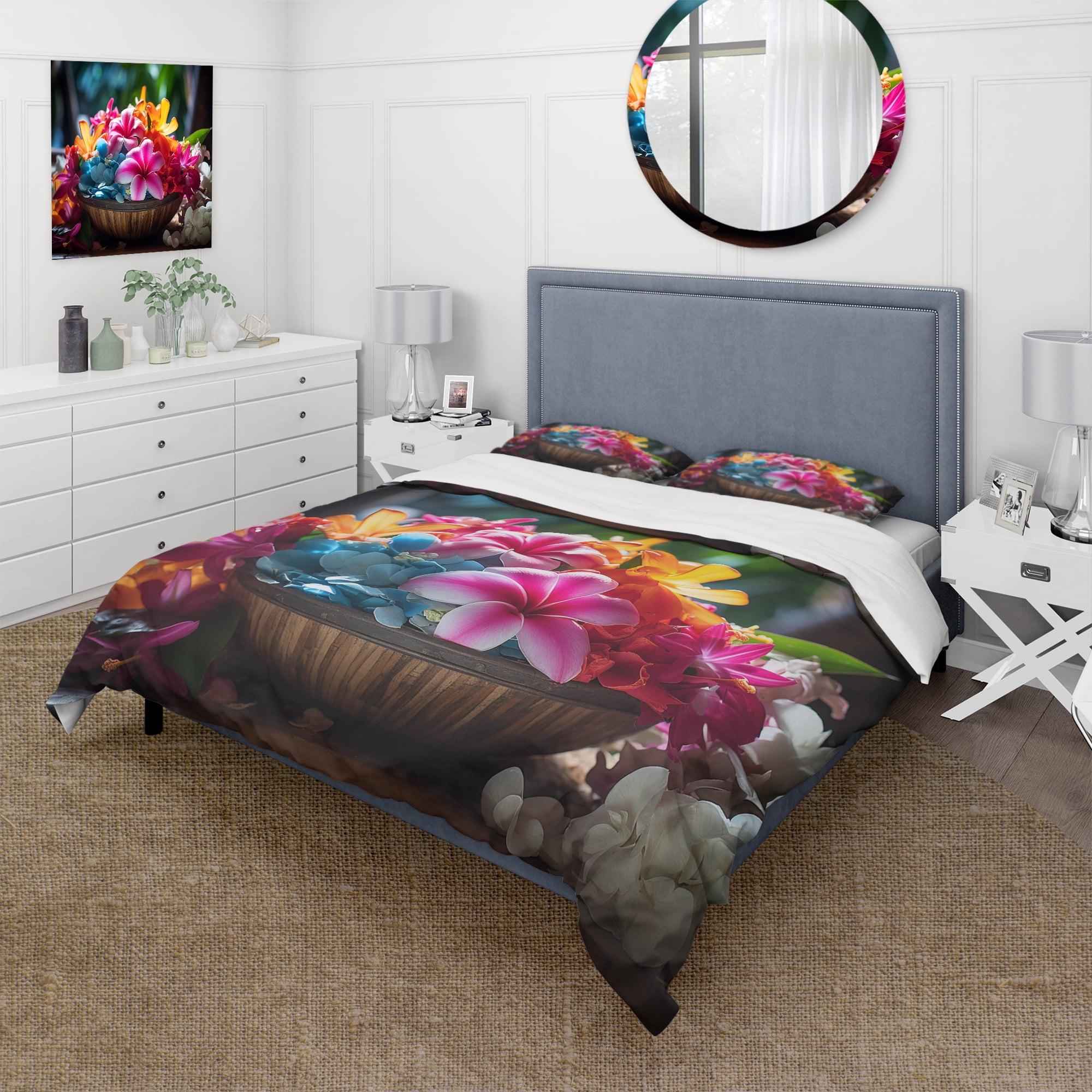Hawaii Aloha Spirit Floral Twin Duvet Cover Set