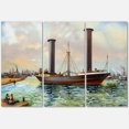 thumbnail image 1 of Designart ' The Ancient Boat Leaving The Harbor ' Nautical & Coastal Canvas Wall Art Print, 1 of 3
