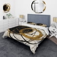 thumbnail image 1 of Designart "The Art Of Chaos Black and Gold I" Abstract Painting Bedding Covert Set - Modern Black Abstract Bed Set With 2 Shams, 1 of 6