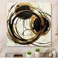 thumbnail image 1 of Designart "The Art Of Chaos Black and Gold II" Abstract Painting Metal Art Print, 1 of 1