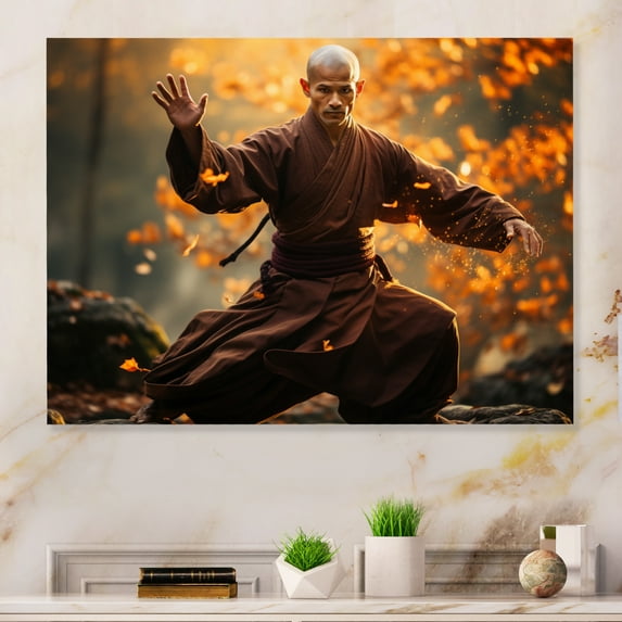 Designart "The Art of Kung Fu I" Superheros Metal Wall Art