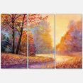 thumbnail image 1 of Designart ' The Autumn Forest Orange Leaves Landscape With Path ' Lake House Canvas Wall Art Print, 1 of 3