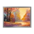 thumbnail image 1 of Designart 'The Autumn Forest Orange Leaves Landscape With Path' Lake House Framed Art Print, 1 of 4