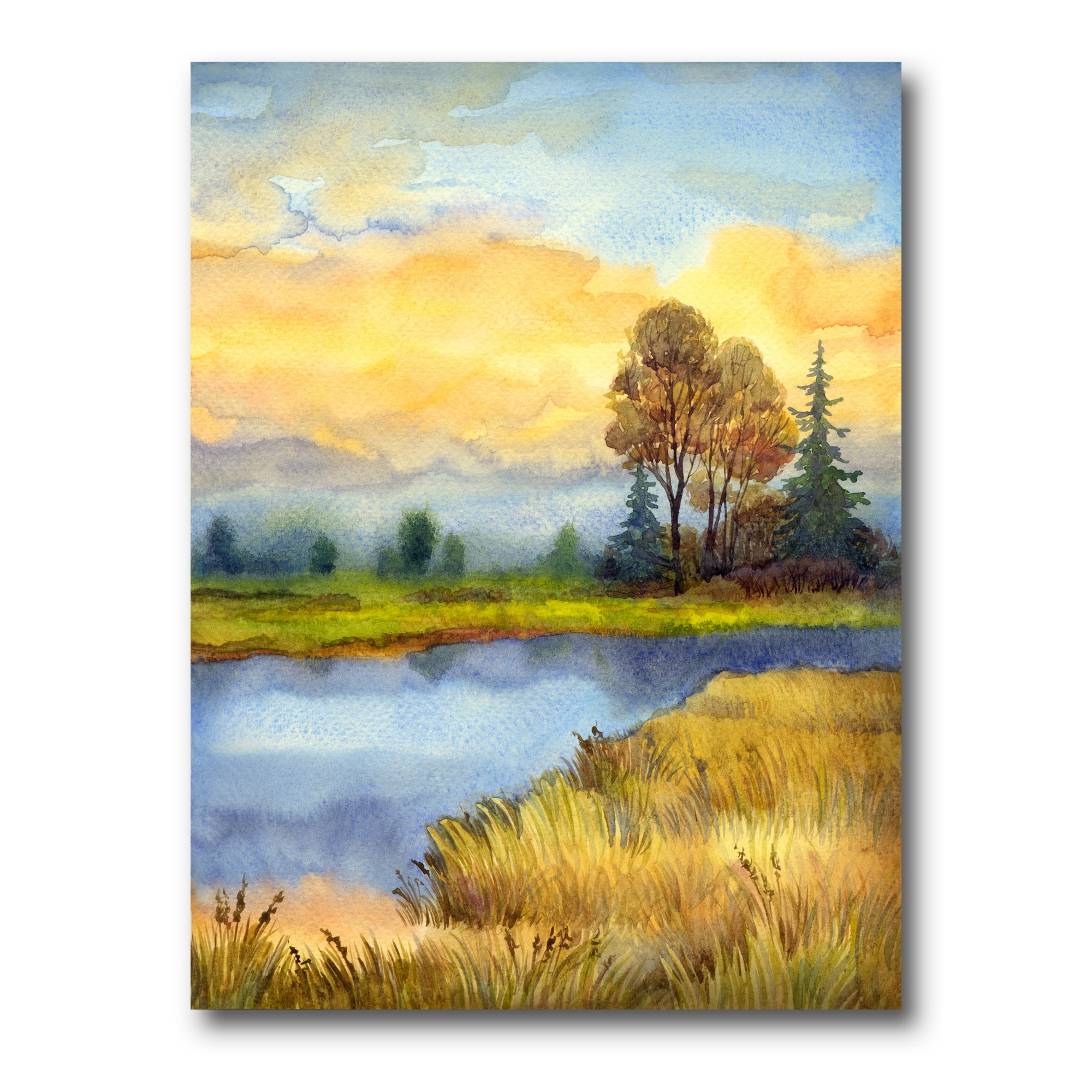 Designart ' The Awakening of Nature Over Meadows ' Lake House Canvas Wall Art Print