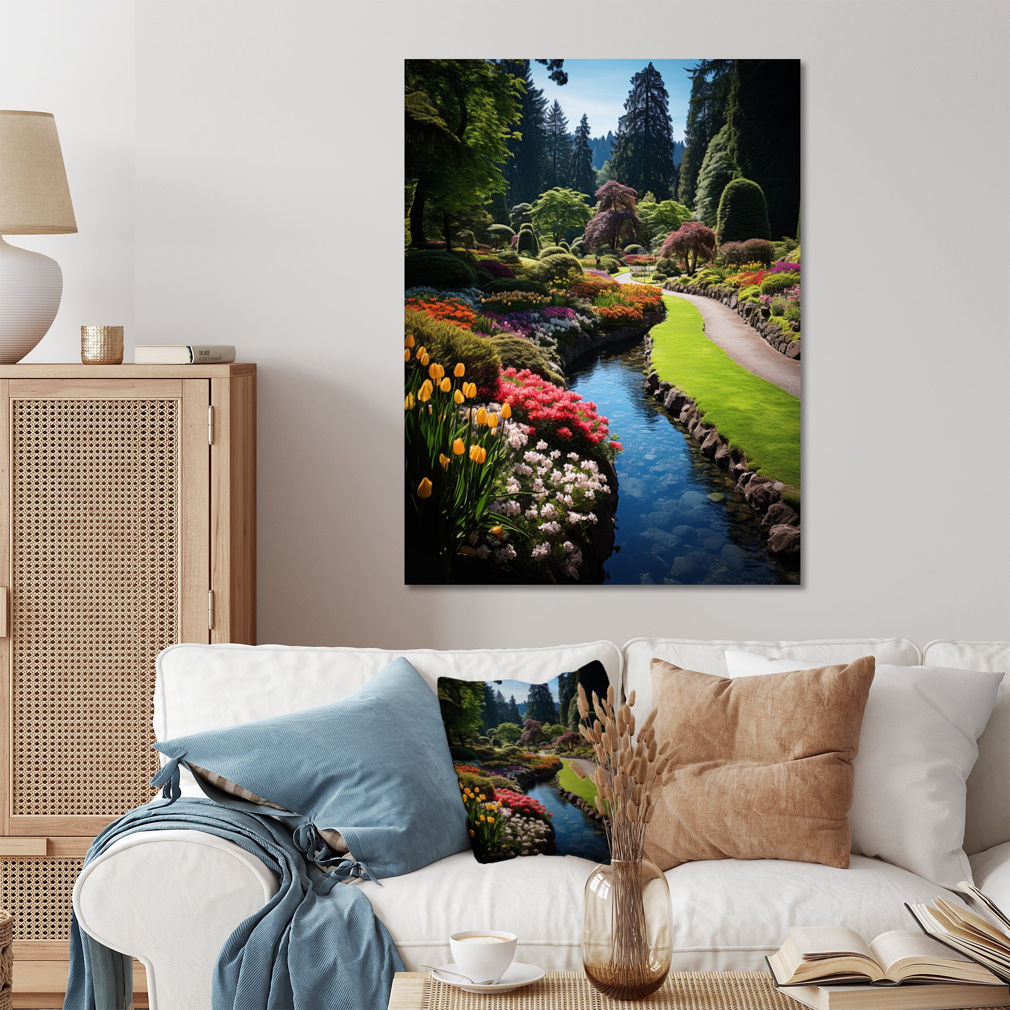 Designart "The Beauty of Butchart Gardens in Canada II" Canada Metal Wall Art Prints