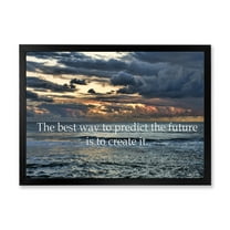 Designart 'The Best Way To Predict The Future Is To Create It Blue Ocean' Nautical & Coastal Framed Art Print