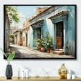 thumbnail image 1 of Designart "The Blue House Cuban Architecture II" Architecture Floater Framed Wall Decor, 1 of 7