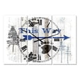 thumbnail image 1 of Designart 'The Blue Moose - This Way II' Large Cottage Wall Clock, 1 of 3