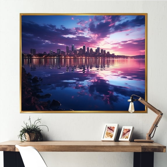 Designart "The City Is In Chaos" Nautical & Beach Floater Framed Wall Art Print
