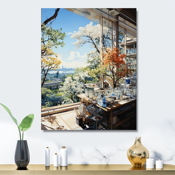 Designart "The Clinical Abstraction of Laboratories" Laboratories Metal Wall Art