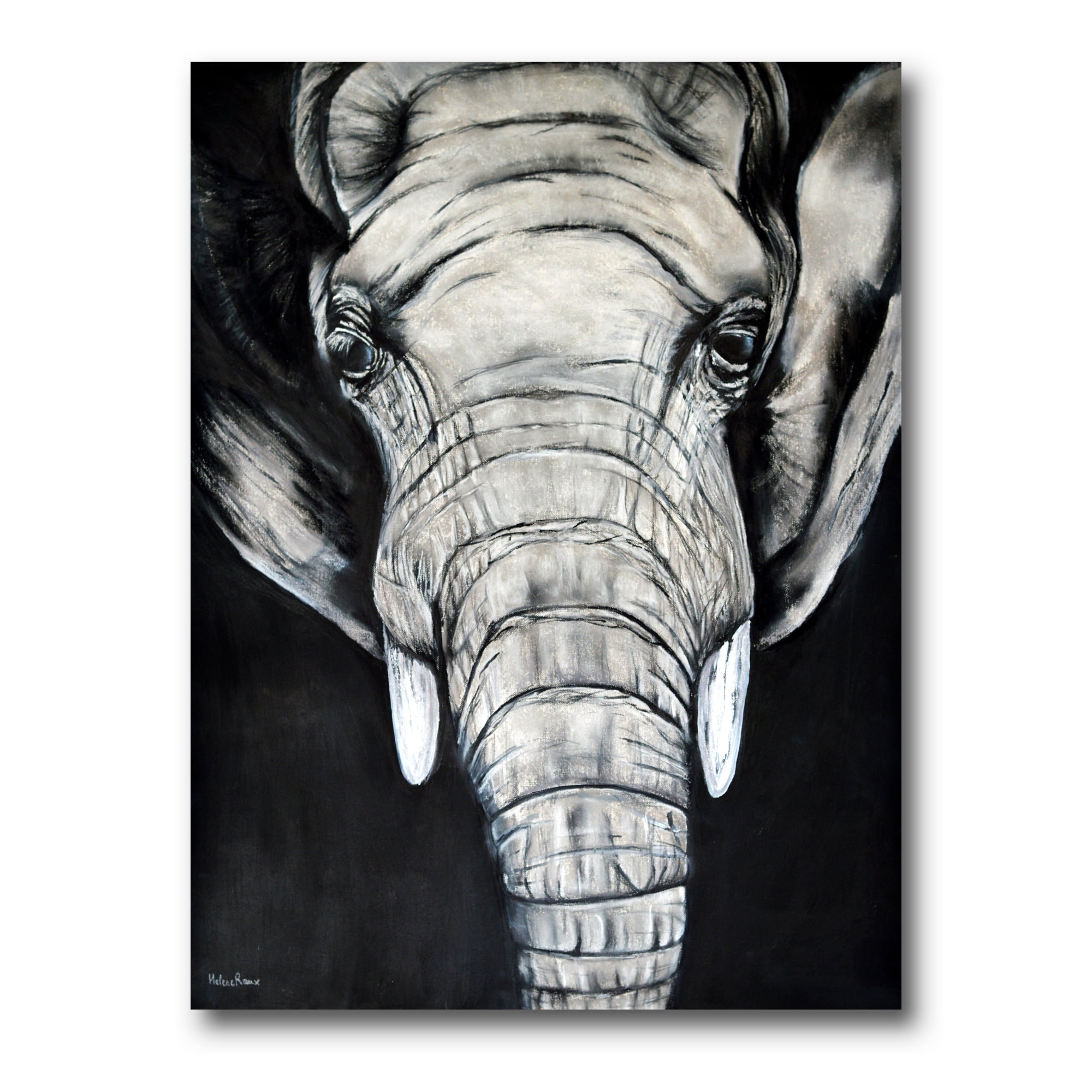 Designart ' The Close Up Portrait Of An African Elephant ' Farmhouse Canvas Wall Art Print