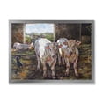 thumbnail image 1 of Designart 'The Cows In The Stable In Countryside' Farmhouse Framed Art Print, 1 of 4