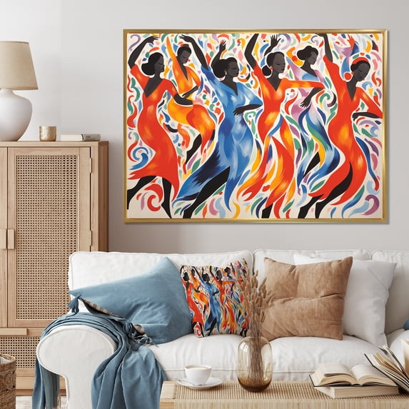 Designart "The Dance by Henri A Masterpiece of Movement II" Masterpiece Floater Framed Canvas Print