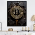 thumbnail image 1 of Designart "The Dark Elegance Of Bitcoin" Fashion Bitcoin Floater Framed Wall Decor, 1 of 5