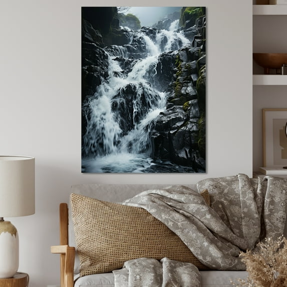 Designart "The Dynamic Rhythm of Falling Water" Landscapes Metal Wall Decor