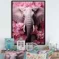 thumbnail image 1 of Designart "The Elephant Amidst Romantic Blooms I" Animals Elephant Floater Framed Canvas Prints, 1 of 5