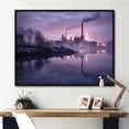 thumbnail image 1 of Designart "The Factory In The Hushed Night I" Factories Floater Framed Wall Art Living Room, 1 of 5