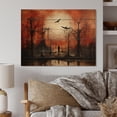 thumbnail image 1 of Designart "The Fall Coral Black Art from Mexico IV" Mexican Print on Natural Pine Wood, 1 of 5