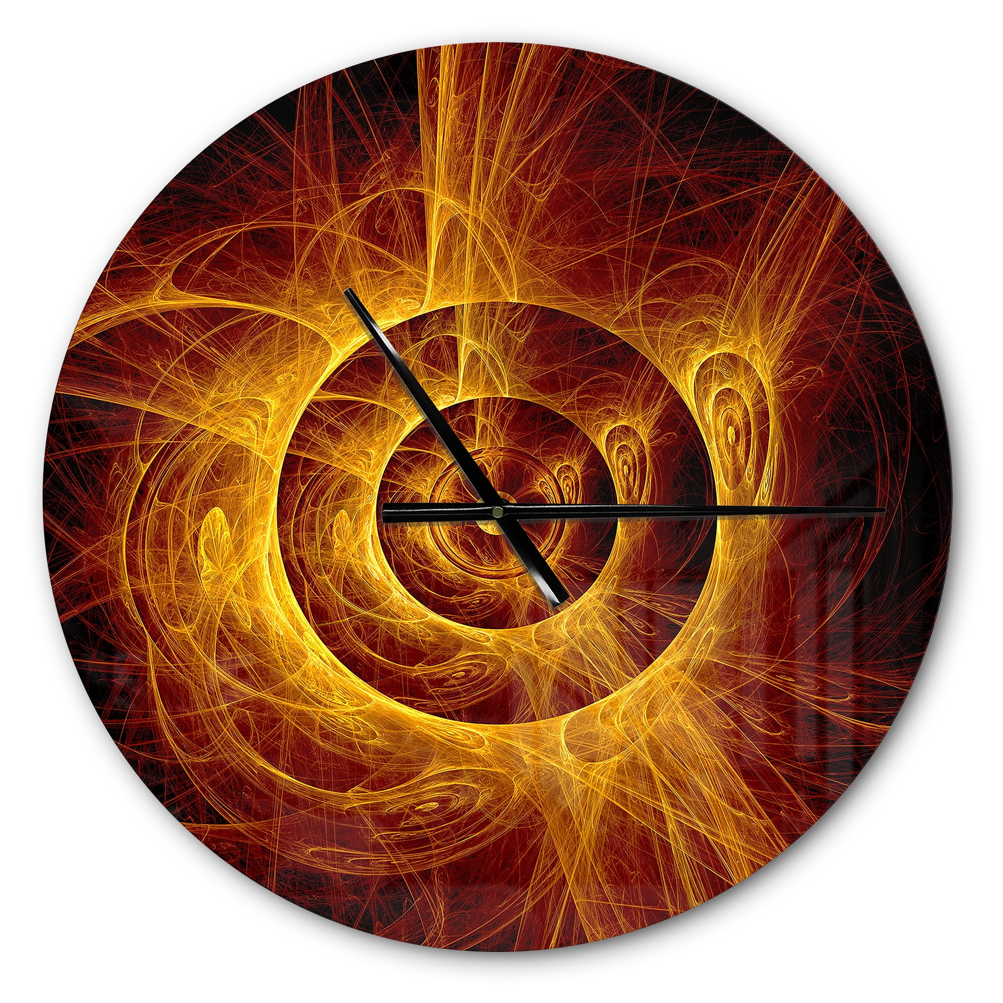 Designart 'The Flashing Yellow Flame ' Modern Wall Clock